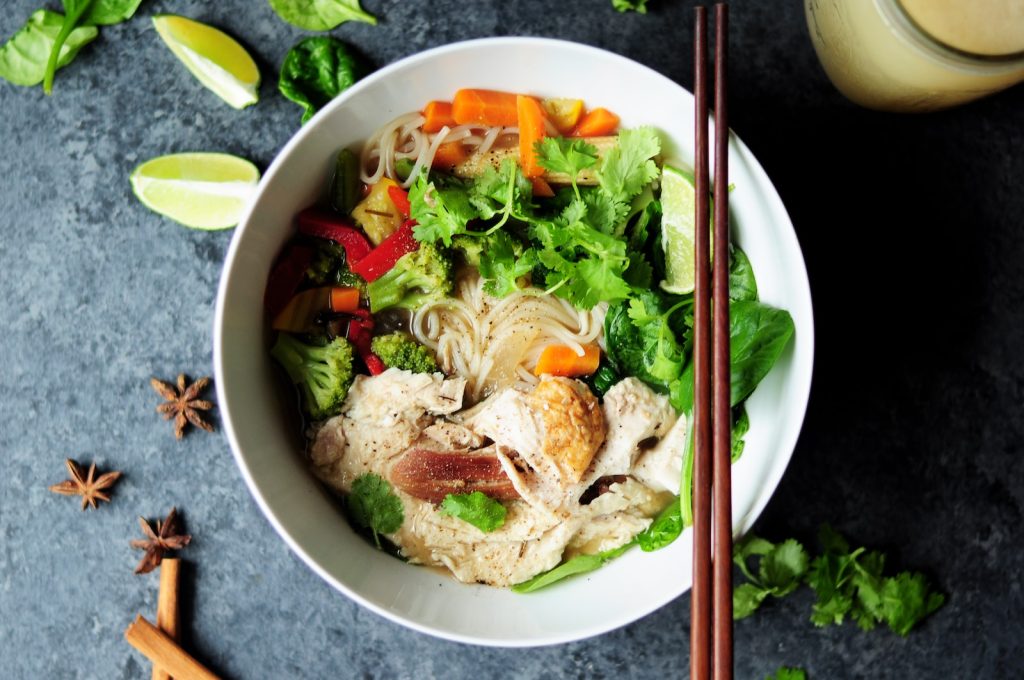 brown chopsticks on white bowl Photo by Sharon Chen